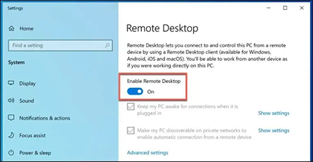 Enabling Remote Desktop Connection